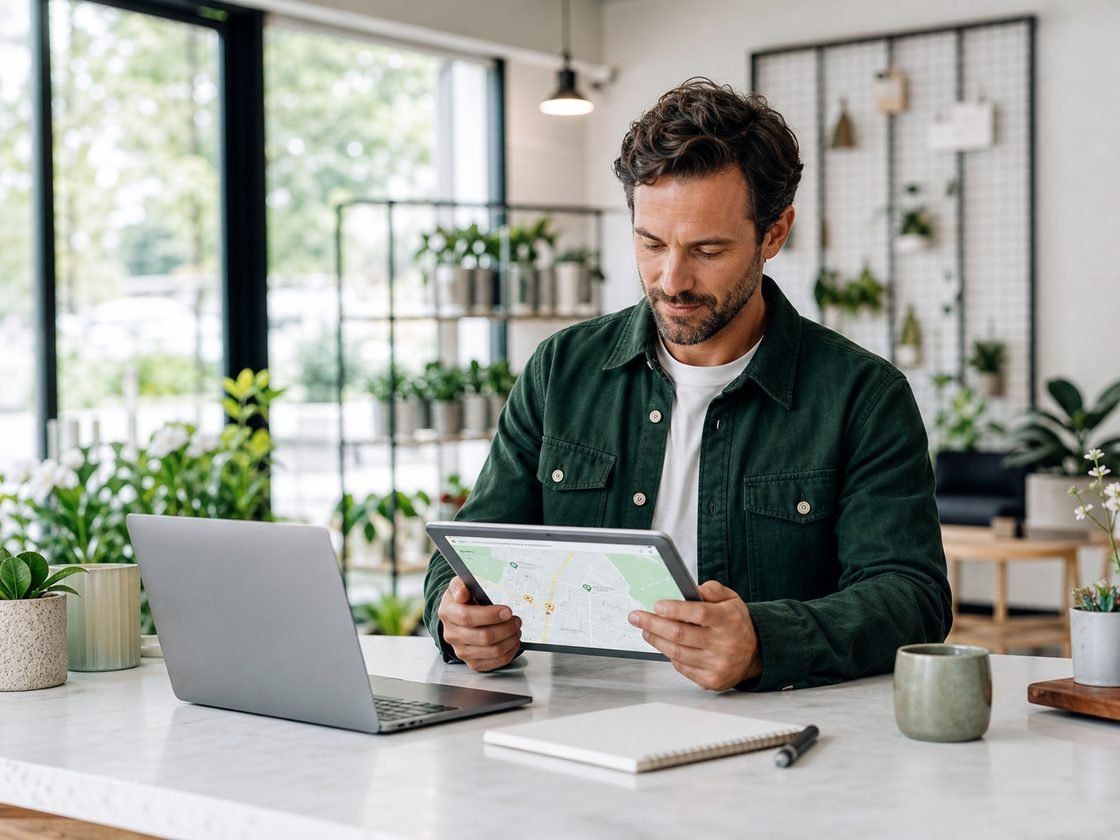A Search Spark strategist planning local SEO improvements
